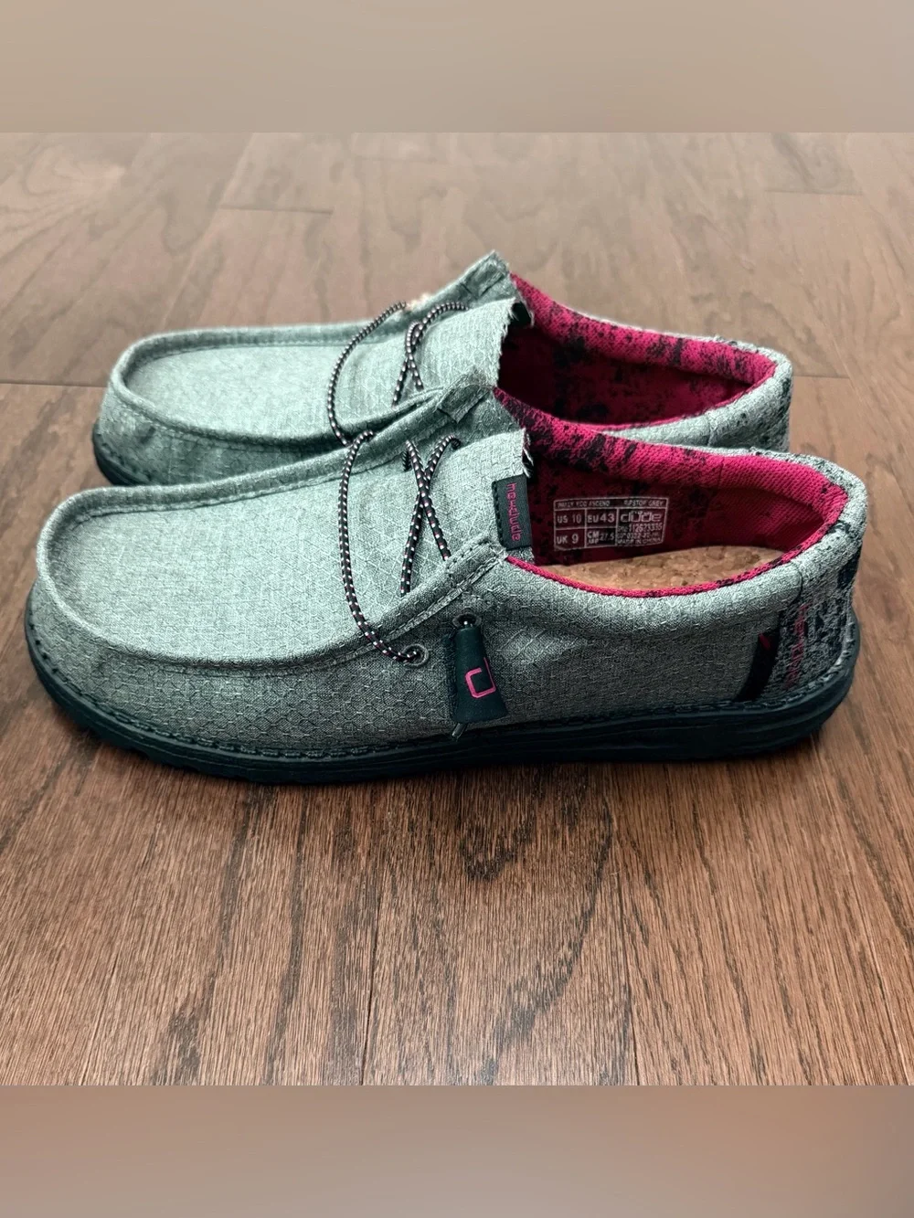 Hey Dude Wally Eco Ascend in Ripstop Grey NEW in Box size 10